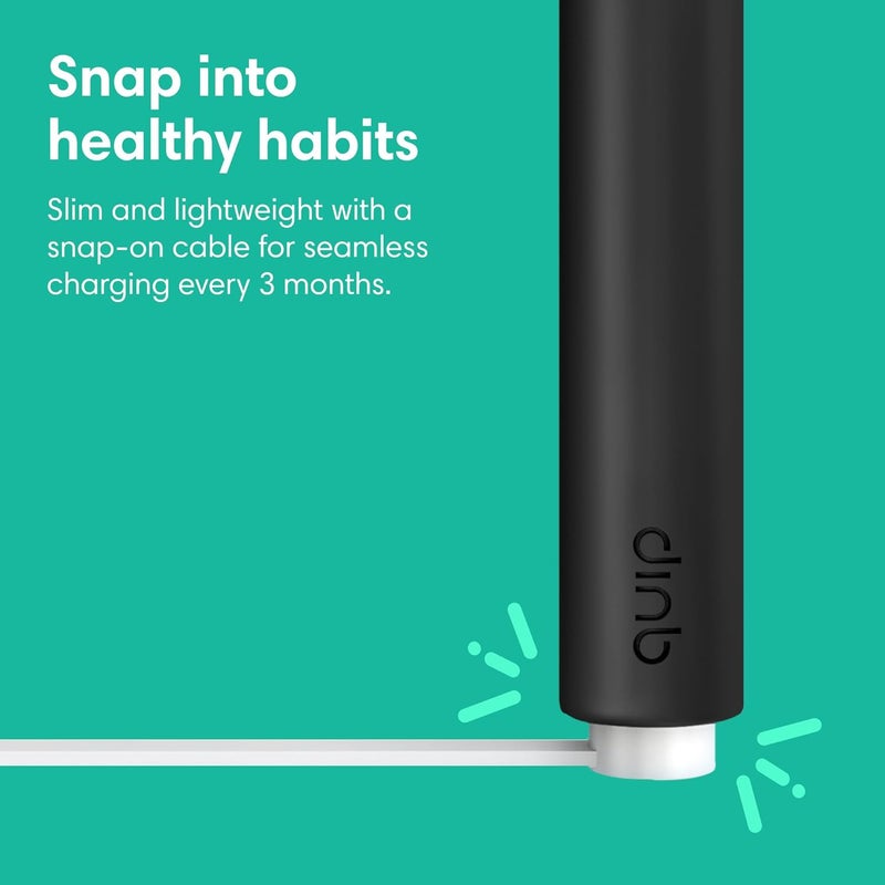 quip Rechargeable Smart Sonic Toothbrush for Adults - Timed Electric Toothbrush with Bluetooth & Rewards App - Replaceable Brush Head, Soft Bristles, Metal Handle - Travel Toothbrush - All-Black - Image 3